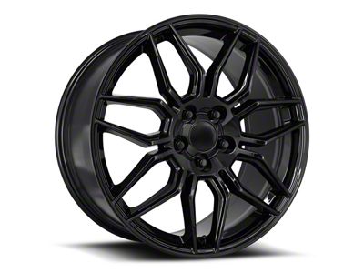 C8 ZO6 Replica Gloss Black Wheel; Rear Only; 20x10; 79mm Offset (05-13 Corvette C6 Base)