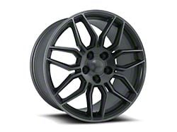 C8 ZO6 Replica Satin Titanium Grey Machine Face Wheel; Rear Only; 19x10; 79mm Offset (05-13 Corvette C6 Base)