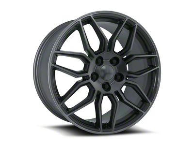 C8 ZO6 Replica Satin Titanium Grey Machine Face Wheel; Rear Only; 19x10; 79mm Offset (05-13 Corvette C6 Base)