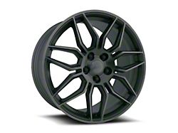 C8 ZO6 Replica Satin Titanium Grey Machine Face Wheel; Rear Only; 20x10; 79mm Offset (05-13 Corvette C6 Base)