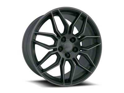 C8 ZO6 Replica Satin Titanium Grey Machine Face Wheel; Rear Only; 20x10; 79mm Offset (05-13 Corvette C6 Base)