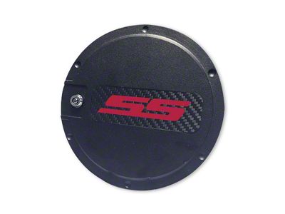 Locking Fuel Door with SS Logo; Red Inlay (10-15 Camaro SS)