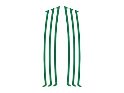 Side Vent Inlays; Gloss Green (10-24 Camaro)