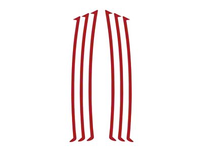 Side Vent Inlays; Gloss Red (10-24 Camaro)