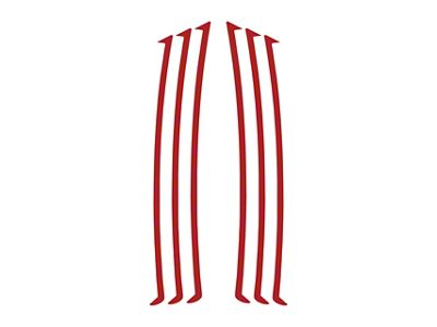 Side Vent Inlays; Matte Red (10-24 Camaro)