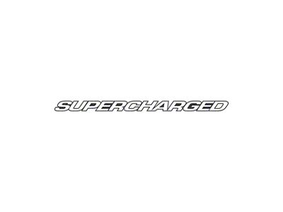 SUPERCHARGED Script Windshield Decal; Outlined Lettering; 40-Inch; Carbon Flash (Universal; Some Adaptation May Be Required)