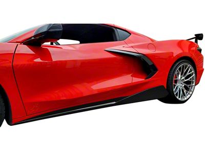 5VM Side Skirt Set; Gloss Hydro Carbon Fiber (20-25 Corvette C8 Stingray)