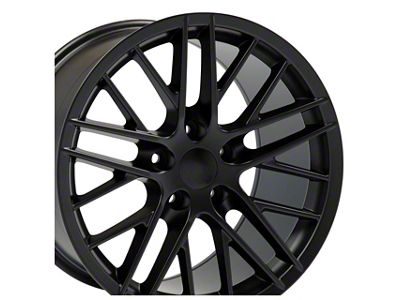 C6 ZR1 Style Satin Black Wheel; Front Only; 18x8.5; 56mm Offset (97-04 Corvette C5)
