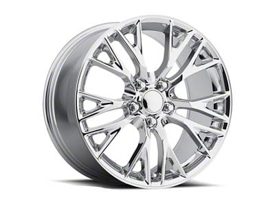 C7 Z06 Style Chrome Wheel; Front Only; 18x8.5; 56mm Offset (97-04 Corvette C5)