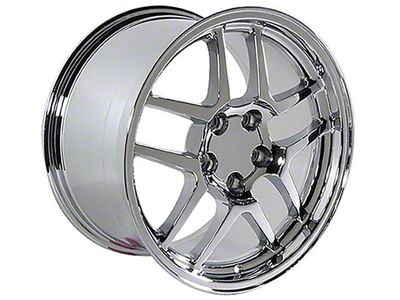 C5 Z06 Style Chrome Wheel; Rear Only; 18x10.5; 56mm Offset (97-04 Corvette C5)