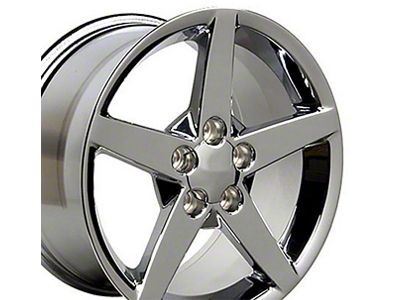 C6 Style Chrome Wheel; Front Only; 18x9.5; 58mm Offset (05-13 Corvette C6 Base)