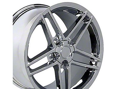 C6 Z06 Style Chrome Wheel; Front Only; 17x9.5; 54mm Offset (97-04 Corvette C5)