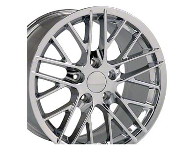 C6 ZR1 Style Chrome Wheel; Front Only; 17x9.5; 54mm Offset (97-04 Corvette C5)