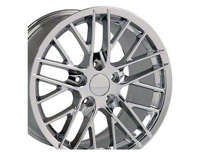 C6 ZR1 Style Chrome Wheel; Rear Only; 18x10.5; 56mm Offset (97-04 Corvette C5)