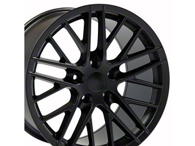 C6 ZR1 Style Satin Black Wheel; Front Only; 18x8.5; 56mm Offset (05-13 Corvette C6)