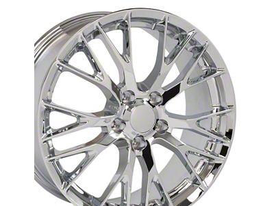 C7 Z06 Style Chrome Wheel; Front Only; 17x8.5; 56mm Offset (97-04 Corvette C5 Base)