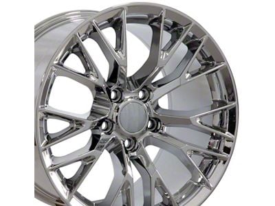 C7 Z06 Style Chrome Wheel; Front Only; 17x9.5; 54mm Offset (97-04 Corvette C5)