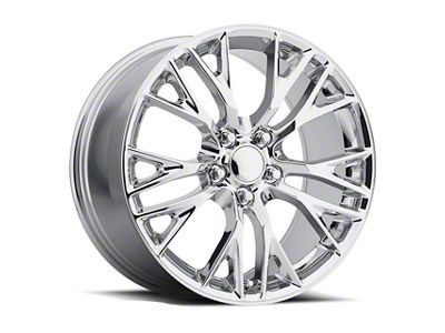 C7 Z06 Style Chrome Wheel; Front Only; 18x8.5; 56mm Offset (05-13 Corvette C6)