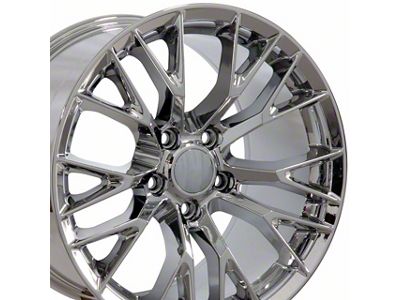 C7 Z06 Style Chrome Wheel; Front Only; 18x8.5; 56mm Offset (05-13 Corvette C6)