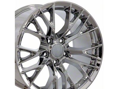 C7 Z06 Style Chrome Wheel; Rear Only; 18x10.5; 56mm Offset (97-04 Corvette C5)