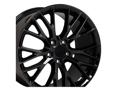 C7 Z06 Style Gloss Black Wheel; Front Only; 18x8.5; 56mm Offset (05-13 Corvette C6)