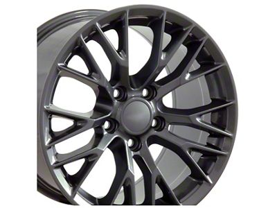 C7 Z06 Style Gunmetal Wheel; Front Only; 18x8.5; 56mm Offset (05-13 Corvette C6)