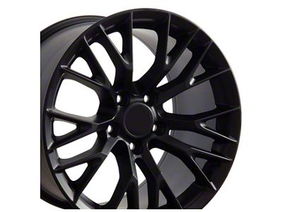 C7 Z06 Style Satin Black Wheel; Front Only; 17x9.5; 54mm Offset (97-04 Corvette C5)