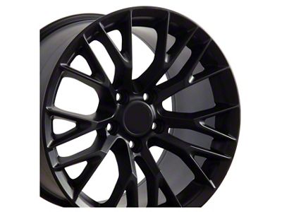 C7 Z06 Style Satin Black Wheel; Front Only; 18x8.5; 56mm Offset (05-13 Corvette C6)