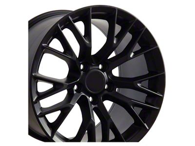 C7 Z06 Style Satin Black Wheel; Rear Only; 18x10.5; 56mm Offset (97-04 Corvette C5)