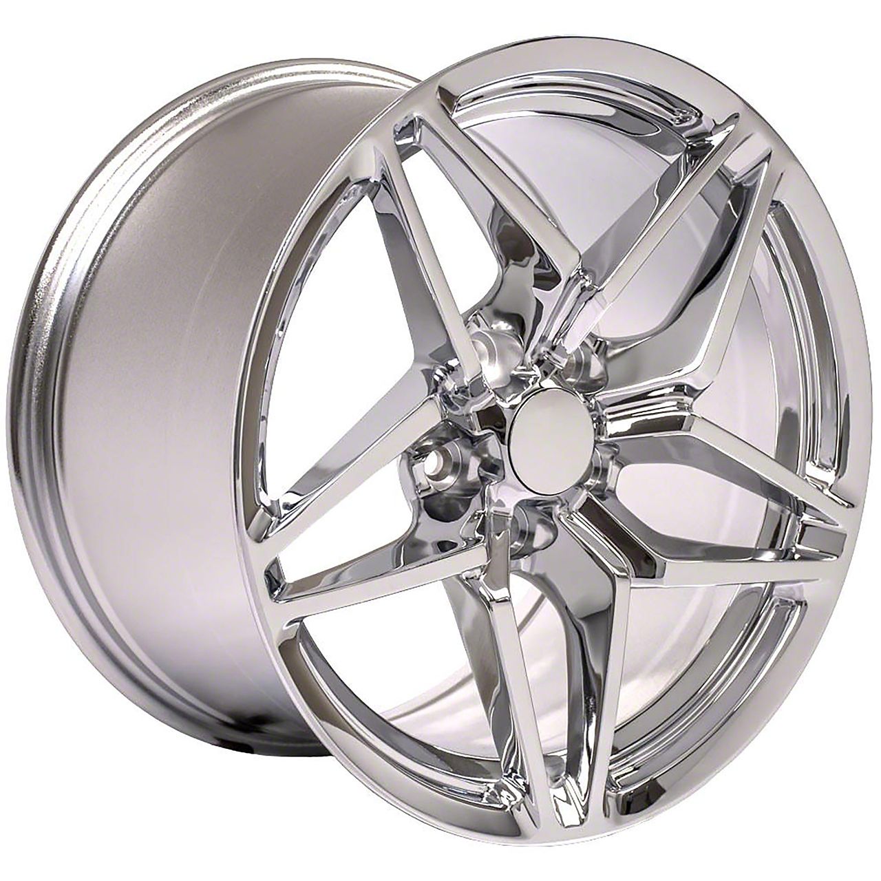 Corvette C7 ZR1 Style Chrome Wheel; Rear Only; 18x10.5; 56mm Offset (97 ...