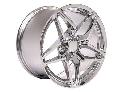 C7 ZR1 Style Chrome Wheel; Rear Only; 18x10.5; 56mm Offset (97-04 Corvette C5)