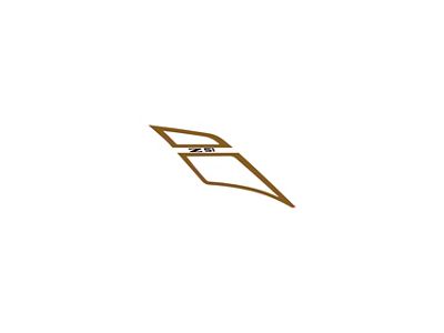 Carbon 65 Style Fender Hash Mark with Z51 Cutout; Driver Side; Matte Metallic Gold/Gloss Black (14-19 Corvette C7, Excluding ZR1)