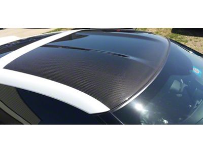 Carbon Fiber Targa Roof Panel with Painted Accent Sides and Inner Headliner; Arctic White (14-19 Corvette C7 Coupe)