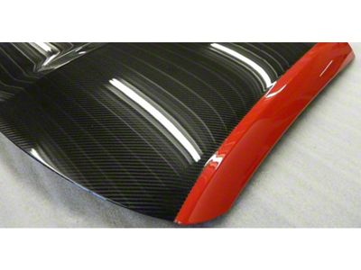 Carbon Fiber Targa Roof Panel with Painted Accent Sides; Long Beach Red (14-19 Corvette C7 Coupe)