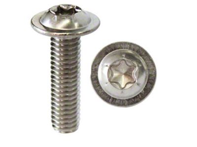 Clear Wicker Bill Button Head Flange Torx Stainless Steel Bolts; Polished (14-19 Corvette C7 w/ Wickerbill Spoiler)