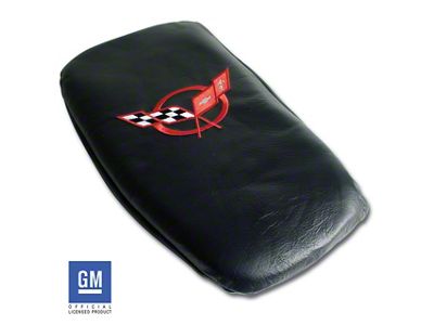 Console Armrest Cover; Black with Red Logo (97-04 Corvette C5)