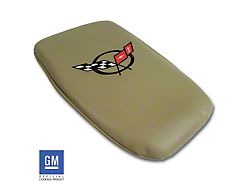 Console Armrest Cover; Light Oak with Black Logo (97-04 Corvette C5)