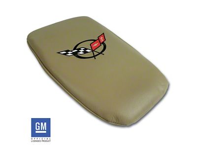 Console Armrest Cover; Light Oak with Black Logo (97-04 Corvette C5)