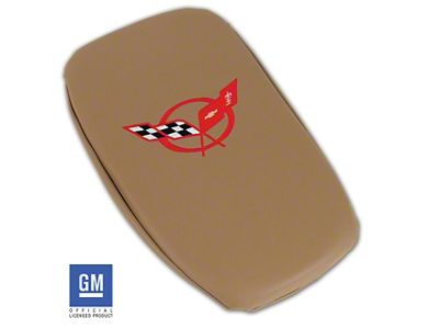 Console Armrest Cover; Light Oak with Red Logo (97-04 Corvette C5)