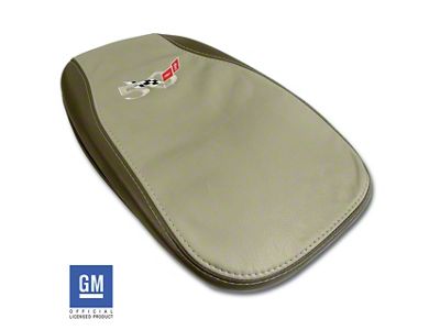 Console Armrest Cover; Shale with 50th Anniversary Logo (2003 Corvette C5)