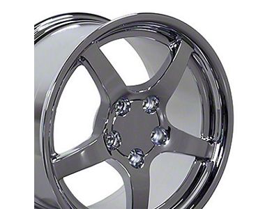 Deep Dish Chrome Wheel; Front Only; 17x9.5; 54mm Offset (97-04 Corvette C5)