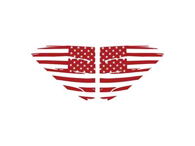 Distressed US Flag Window Decals; Gloss Red (20-25 Corvette C8)