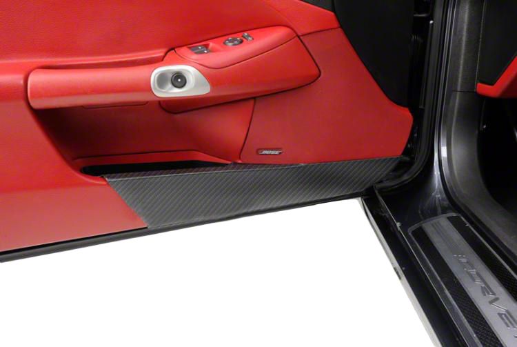 Corvette Door Panel Kick Guard; Matte Hydro Carbon Fiber (05-13 ...