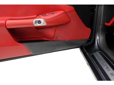 Door Panel Kick Guard; Matte Hydro Carbon Fiber (05-13 Corvette C6)