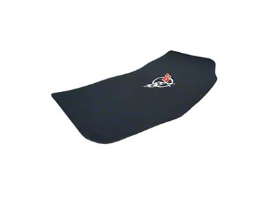 Embroidered Headliner with Crossed Flag Emblem; Black and Silver (97-04 Corvette C5 Coupe)