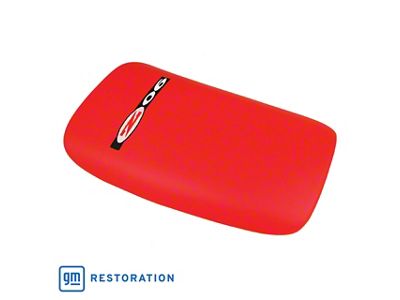 Embroidered Leather Console Lid with Z06 Logo; Torch Red (01-04 Corvette C5)