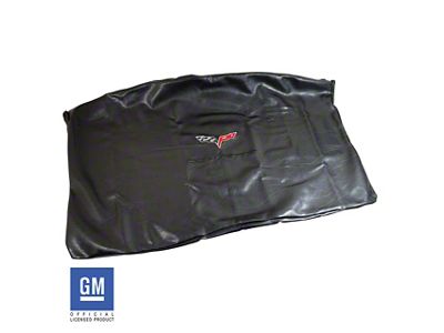 Embroidered Top Bag with Black C6 Logo; Black (05-13 Corvette C6)