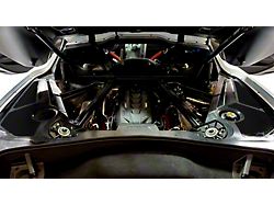 Engine Bay Trim Panel Accents; Gloss Hydro Carbon Fiber (20-25 Corvette C8)