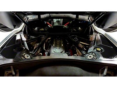 Engine Bay Trim Panel Accents; Matte Hydro Carbon Fiber (20-25 Corvette C8)