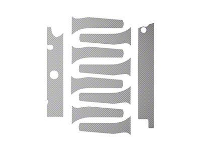 Engine Decal Graphics; Silver Carbon Fiber (14-19 Corvette C7 Grand Sport, Stingray)